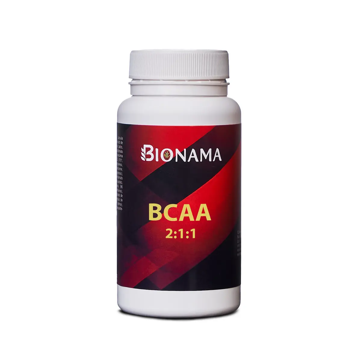 Suplemento BCAA 2:1:1 en cápsulas de Bionama, ideal para potenciar tu rendimiento y recuperación muscular.