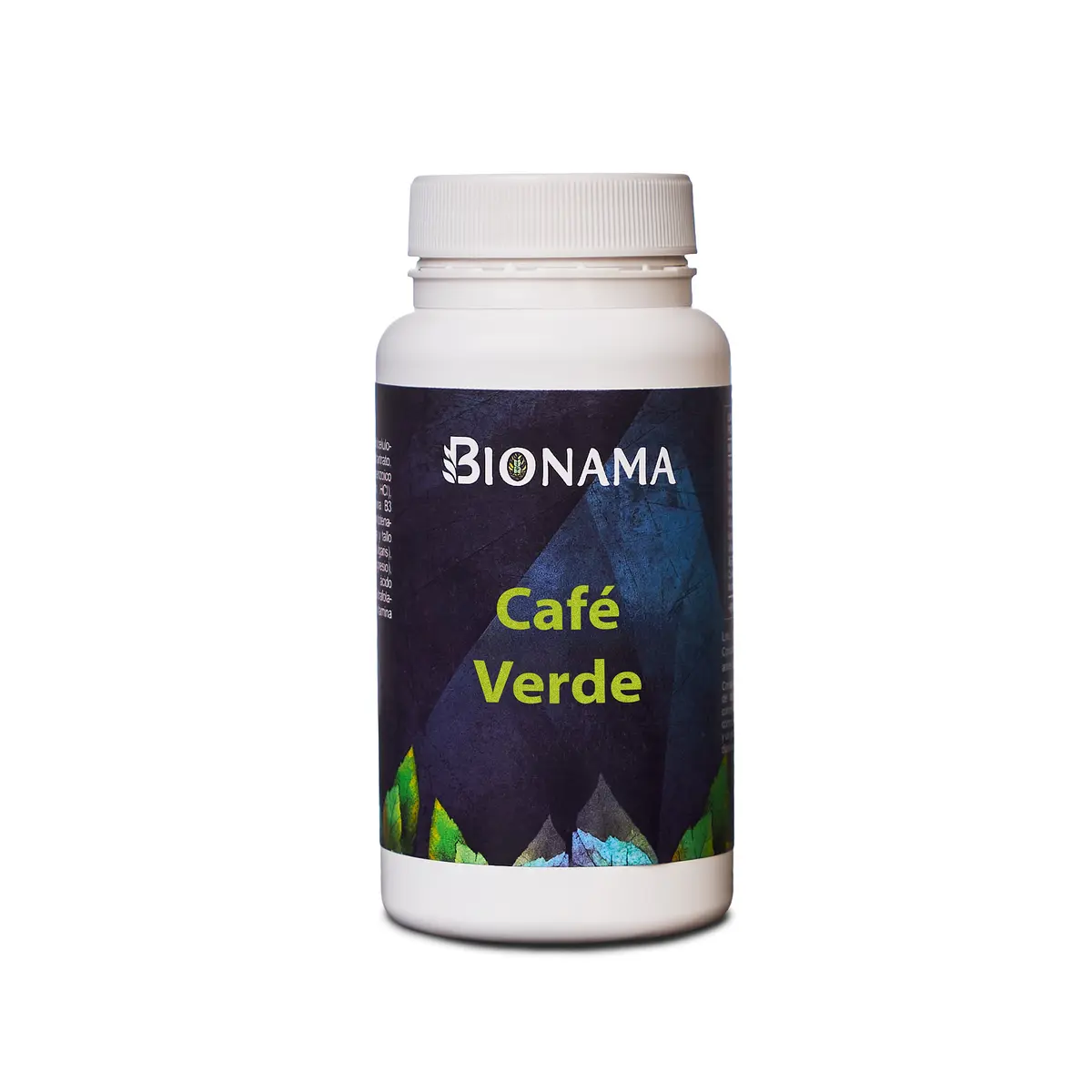 Envase de cápsulas de café verde Bionama, suplemento para perder peso y combatir la celulitis de forma natural y efectiva.