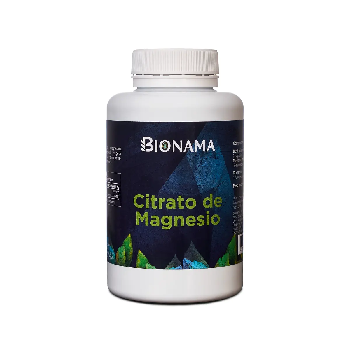 Cápsulas de Citrato de Magnesio Bionama, esenciales para el desarrollo óseo y muscular. Suplemento natural y efectivo.