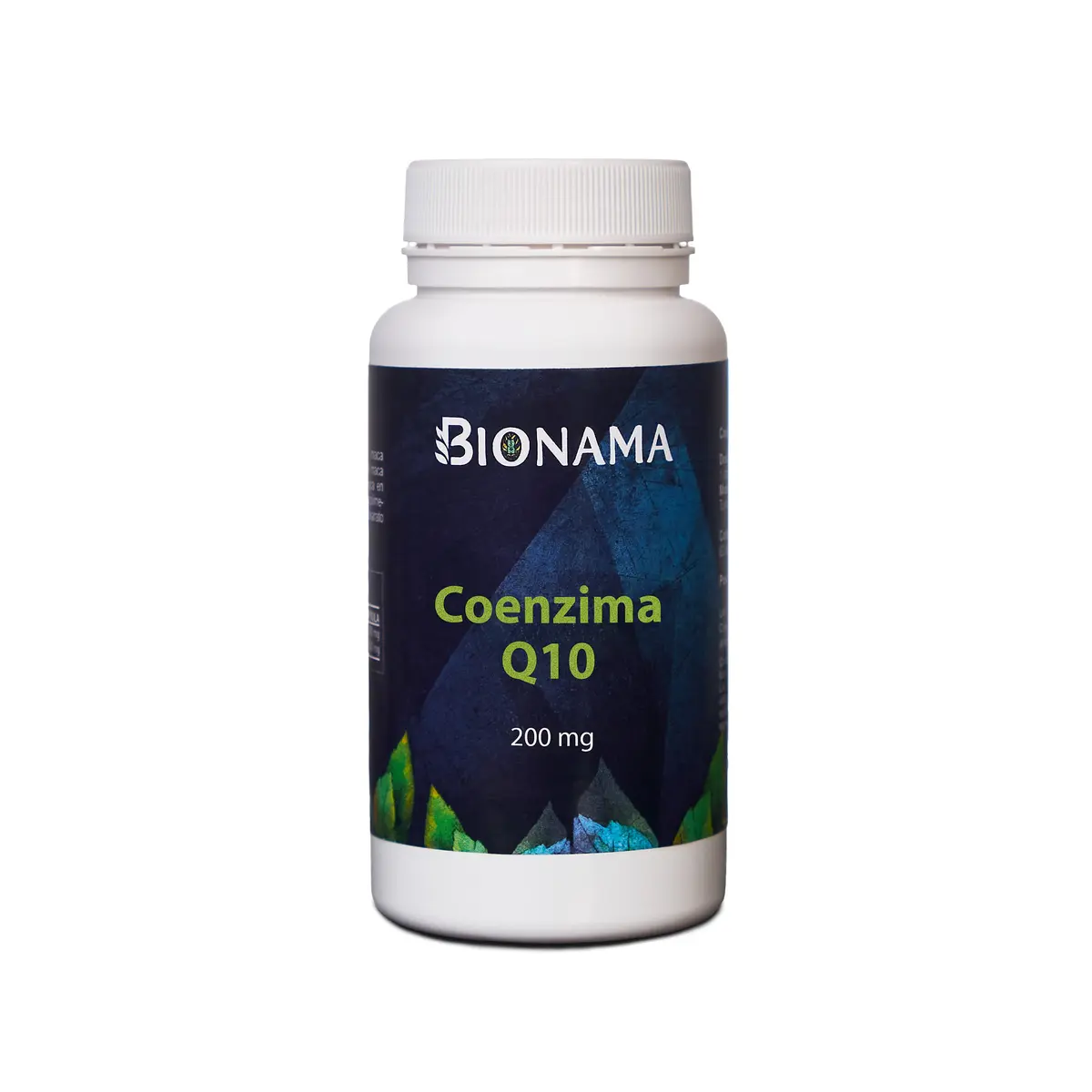 Cápsulas de Coenzima Q10 200mg Bionama. Mejoran la energía celular y promueven la salud cardiovascular.