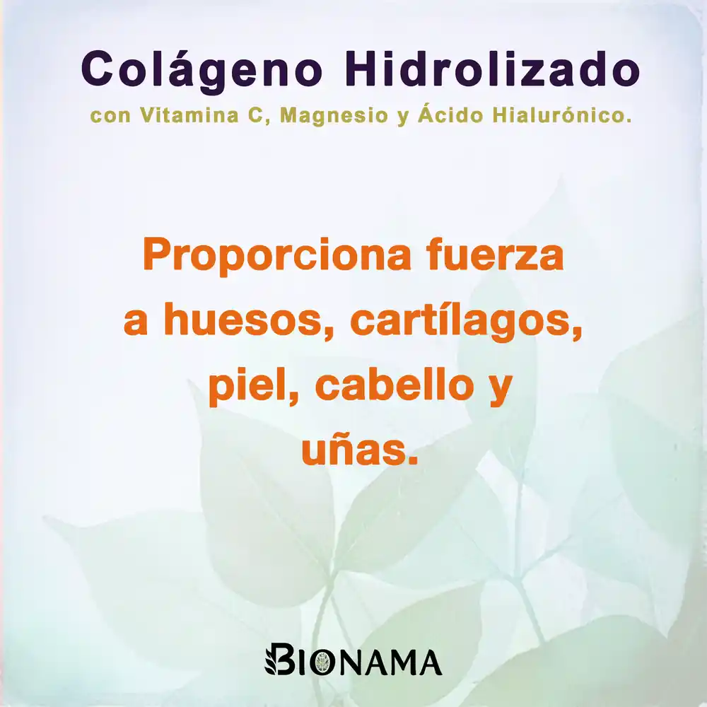 Ficha con propiedades de Colágeno Hidrolizado en polvo de Bionama.