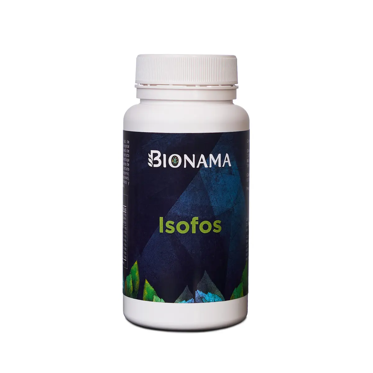 Suplemento Isofos de Bionama en tarro de 60 cápsulas, solución natural para aliviar síntomas de la menopausia.