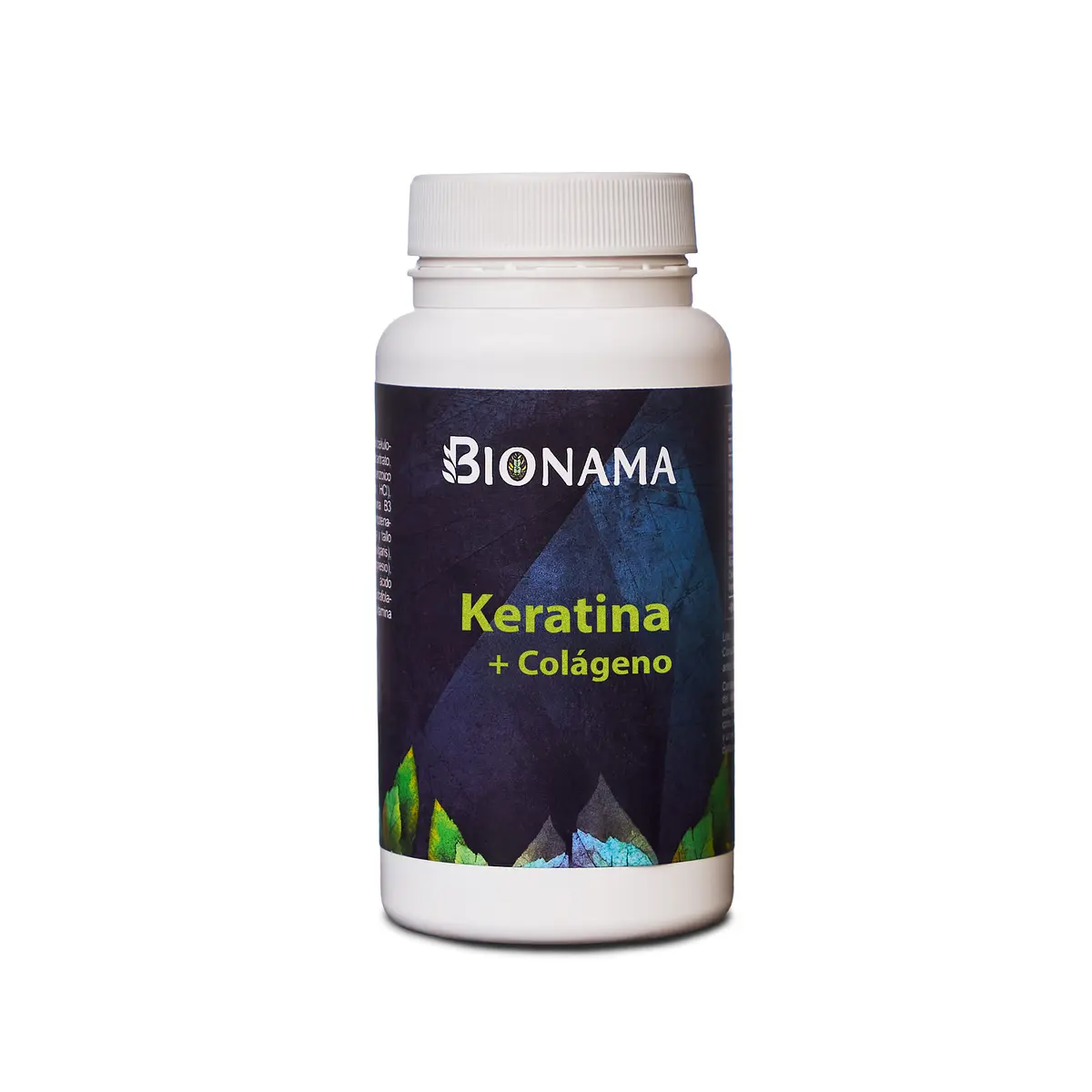 Suplemento Bionama de Keratina y Colágeno en cápsulas, ideal para un cabello brillante y saludable.