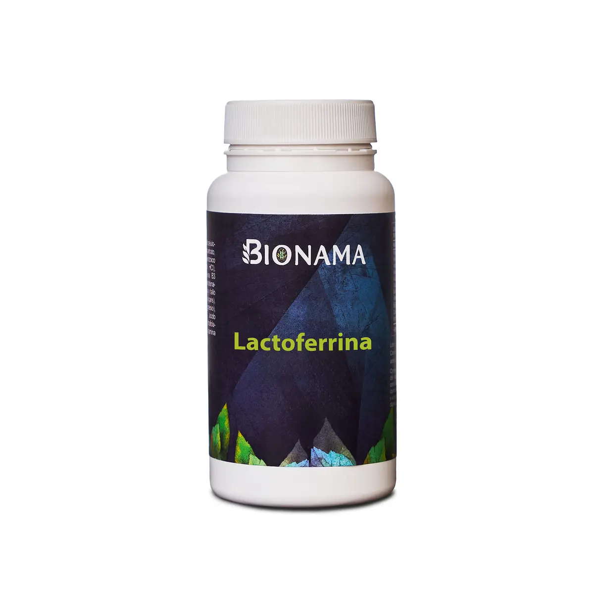 Suplemento de lactoferrina en cápsulas Bionama, modulador inmunológico con propiedades antimicrobianas y antioxidantes.