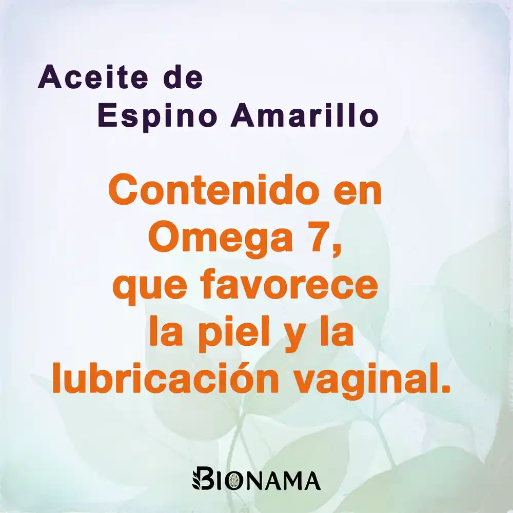 Ficha con propiedades de las perlas de aceite de Espino Amarillo de Bionama.