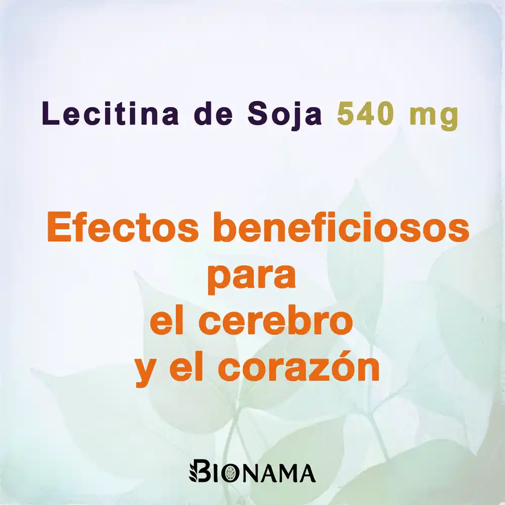 Ficha con propiedades de las perlas de Lecitina de Soja 540 mg de Bionama