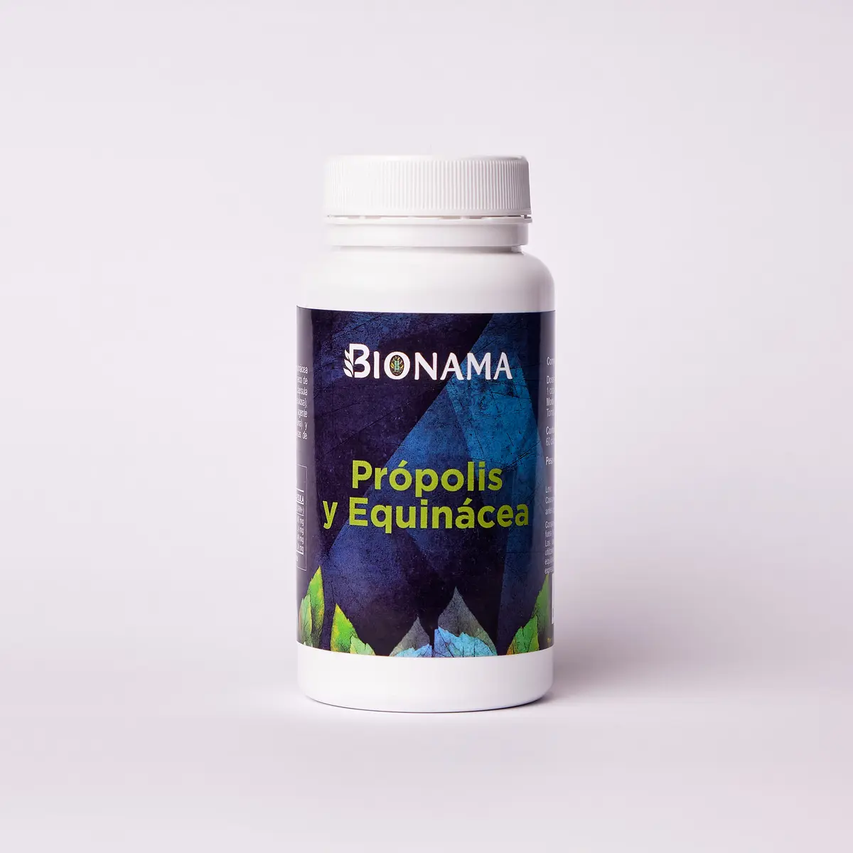 Bote de cápsulas de Própolis y Equinácea de Bionama, ideal para aliviar resfriados y gripe. Suplemento natural.