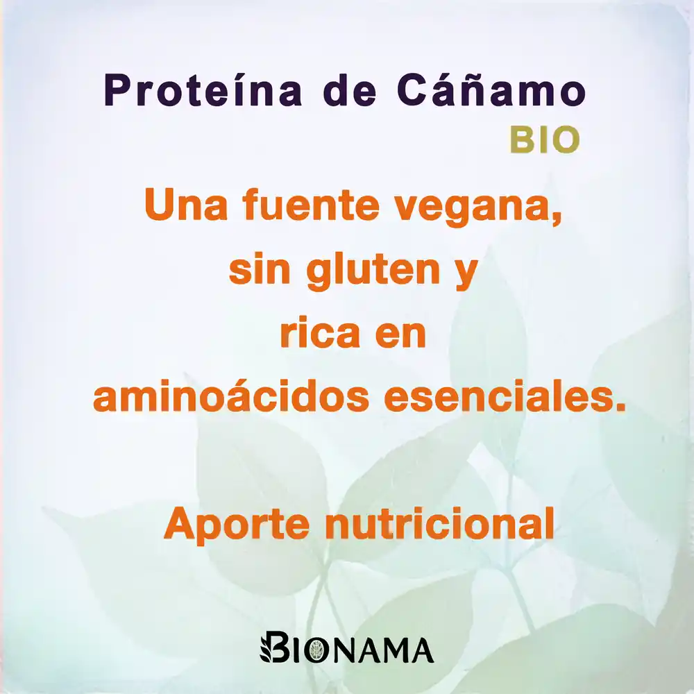 Ficha con propiedades de Proteína de Cáñamo de Bionama.