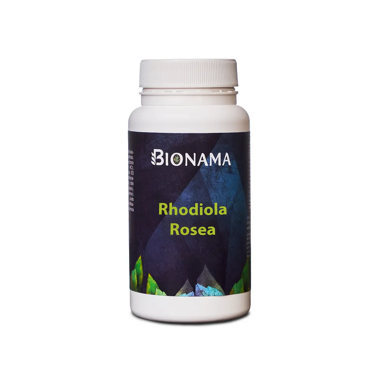 Bote de cápsulas de Rhodiola Rosea de Bionama, ideales para combatir el estrés y la fatiga de manera natural y efectiva.