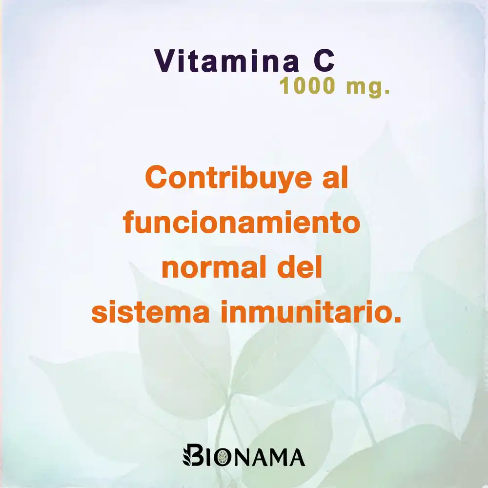 Ficha con propiedades de Vitamina C 1000 mg en cápsulas de Bionama.
